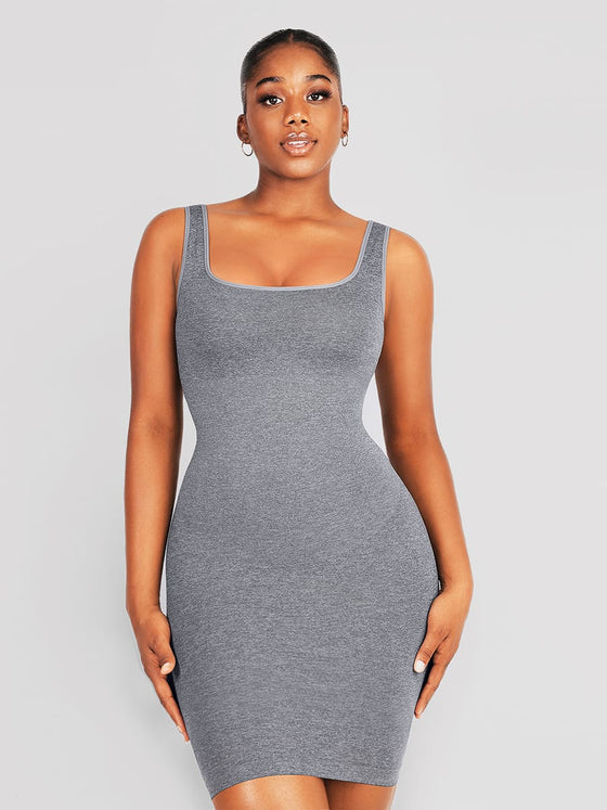 Wholesale 🌿Eco-friendly Square-neck Shaper Snatched Seamless Dress SPU