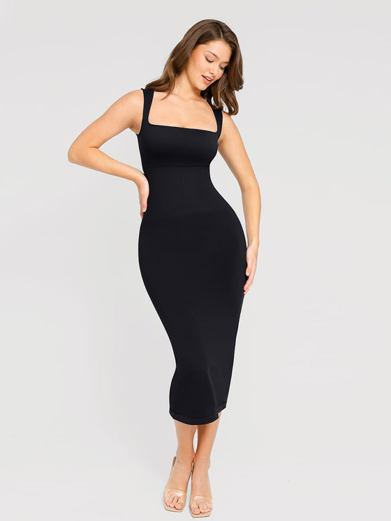 Wholesale🌿 Eco-friendly Seamless 360° Waist Control Spaghetti Strap Suspender Long Skirt SPU