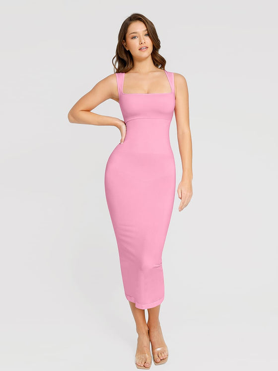 Wholesale🌿 Eco-friendly Seamless 360° Waist Control Spaghetti Strap Suspender Long Skirt SPU
