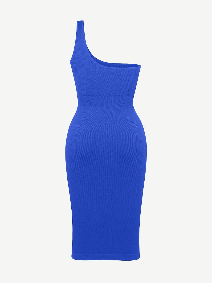 Wholesale 🌿Seamless Eco-friendly One-shoulder Slanted Neck Waist Trimming Shaper Dress