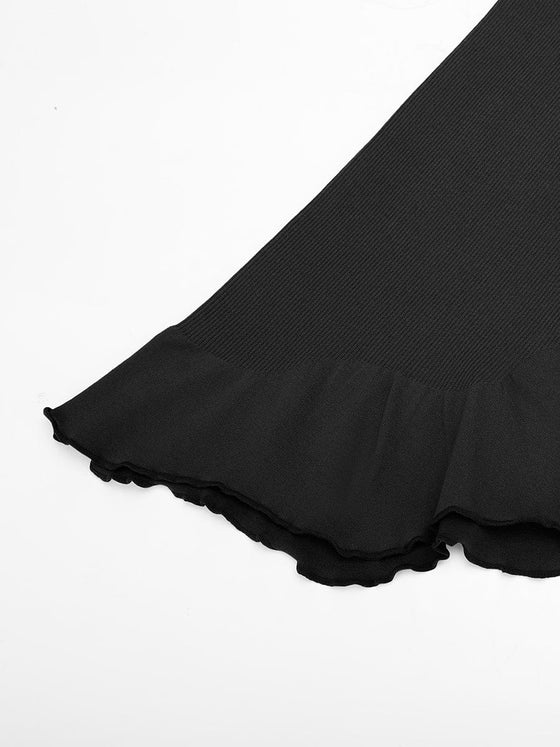 Wholesale Seamless Sleeveless Irregular Ruffled Hem Waist and Abdomen Shaping Dress