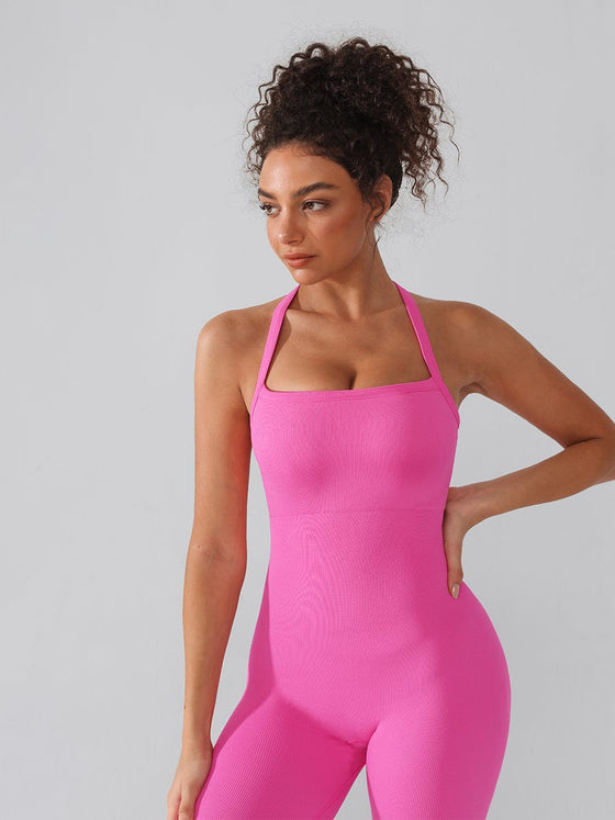 Wholesale Seamless Sports Shaping 2 in 1 Waist and Tummy Control Bra-free Jumpsuit