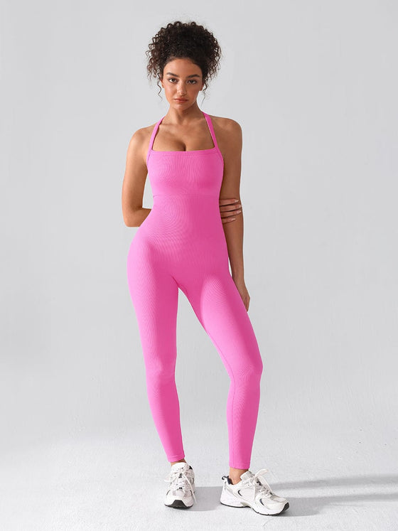 Wholesale Seamless Sports Shaping 2 in 1 Waist and Tummy Control Bra-free Jumpsuit