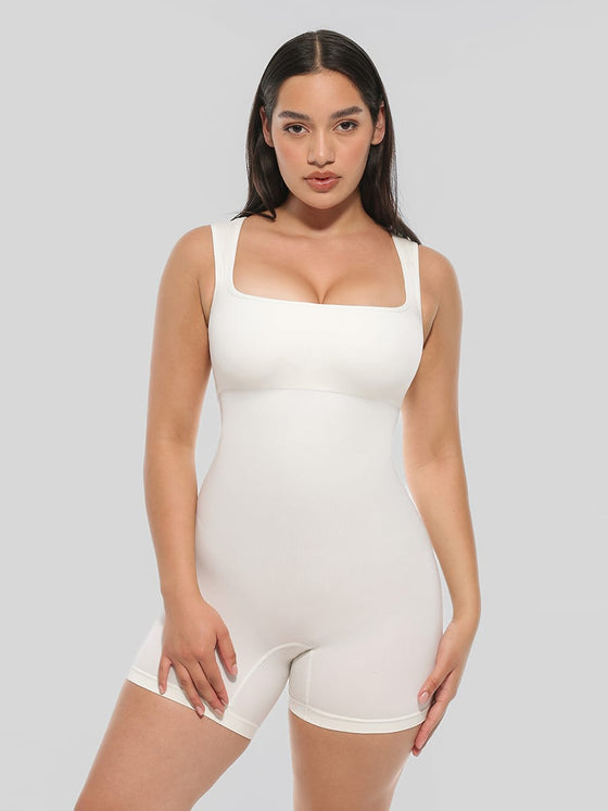 Wholesale🌿 Eco-friendly Seamless Square Neck Waist and Belly Shaping Jumpsuit SPU