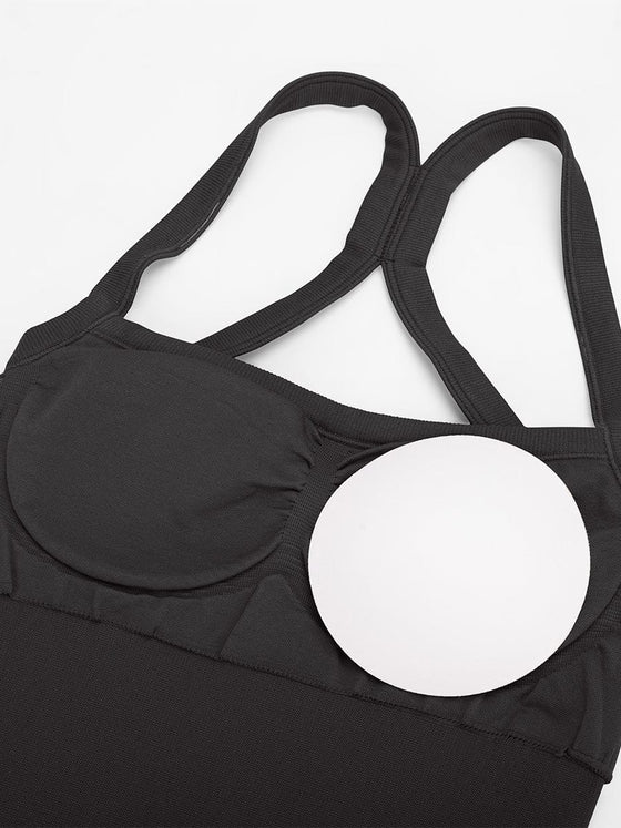 Wholesale Seamless Sports Shaping 2 in 1 Waist and Tummy Control Bra-free Jumpsuit