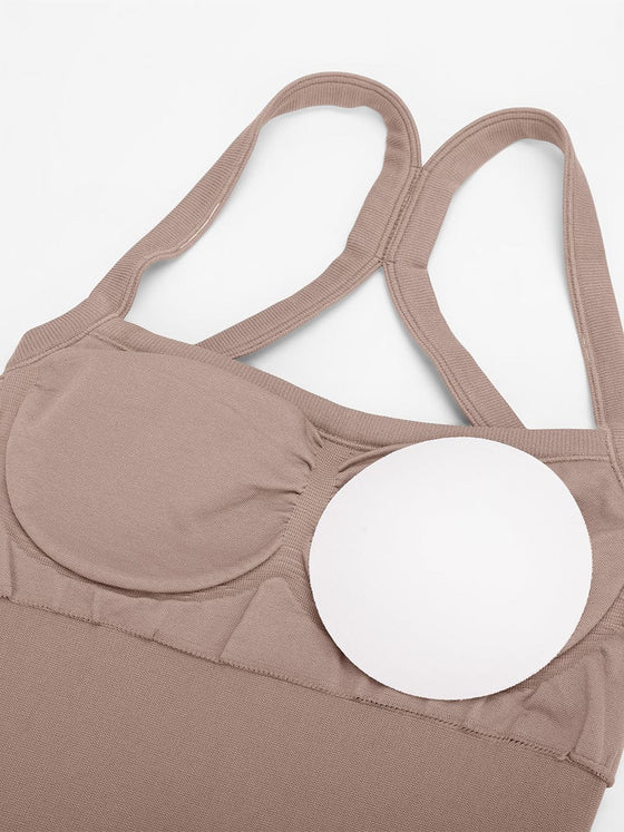 Wholesale Seamless Sports Shaping 2 in 1 Waist and Tummy Control Bra-free Jumpsuit