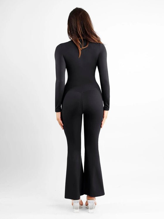 Wholesale High Rise Tummy Control Split Hem Flare Shapewear Pants