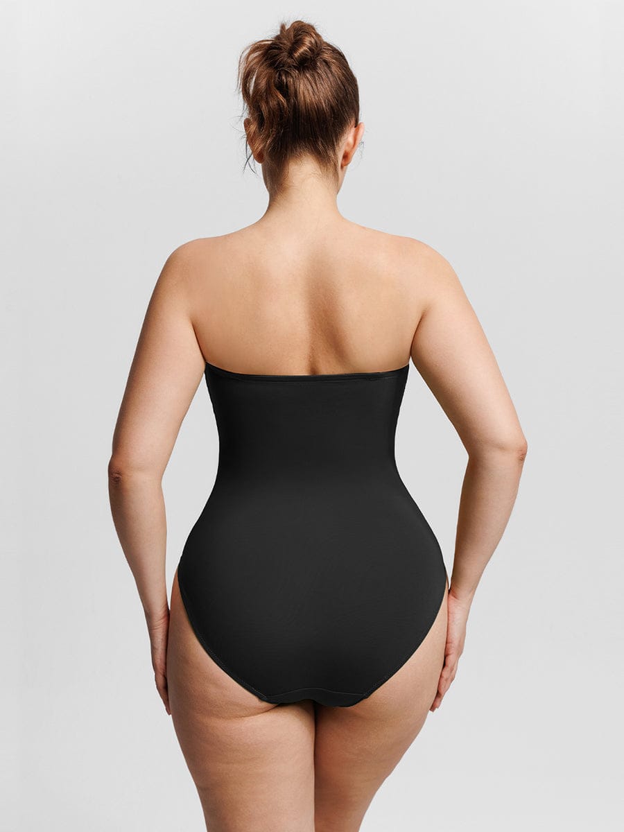 Wholesale Strapless U Wire Mesh Tummy Control One Piece Shapewear Swimsuit with Removable Pads