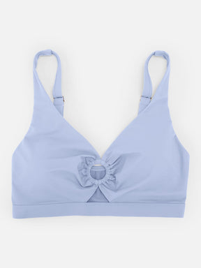 Wholesale Deep V Metal Ring Drawstring Tummy Control Swimsuit with Removable Pads