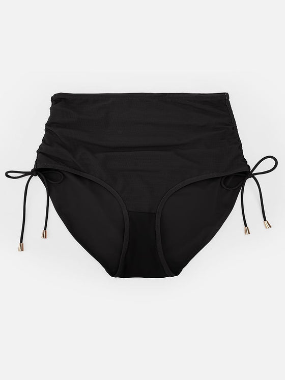 Wholesale Deep V Metal Ring Drawstring Tummy Control Swimsuit with Removable Pads