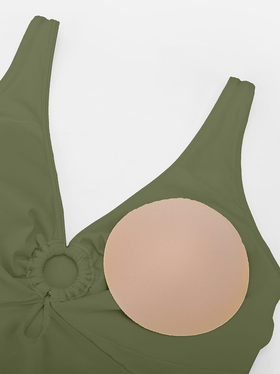 Wholesale Waist Shaping Mesh Eco Lining Ruched Brief One Piece Swimsuit with Pads