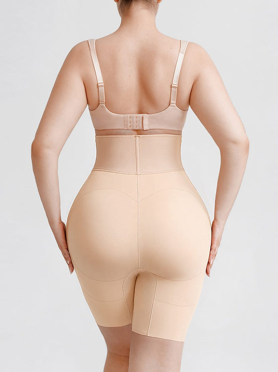 Wholesale Tummy Control Shapewear with Removable Hip Pads Built-in Hooks and Zipper Steel Bones SPU
