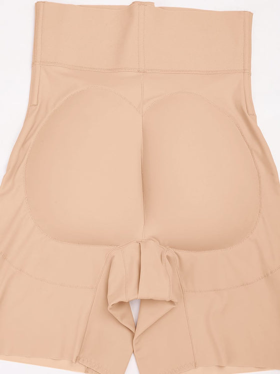 Wholesale Tummy Control Shapewear with Removable Hip Pads Built-in Hooks and Zipper Steel Bones SPU