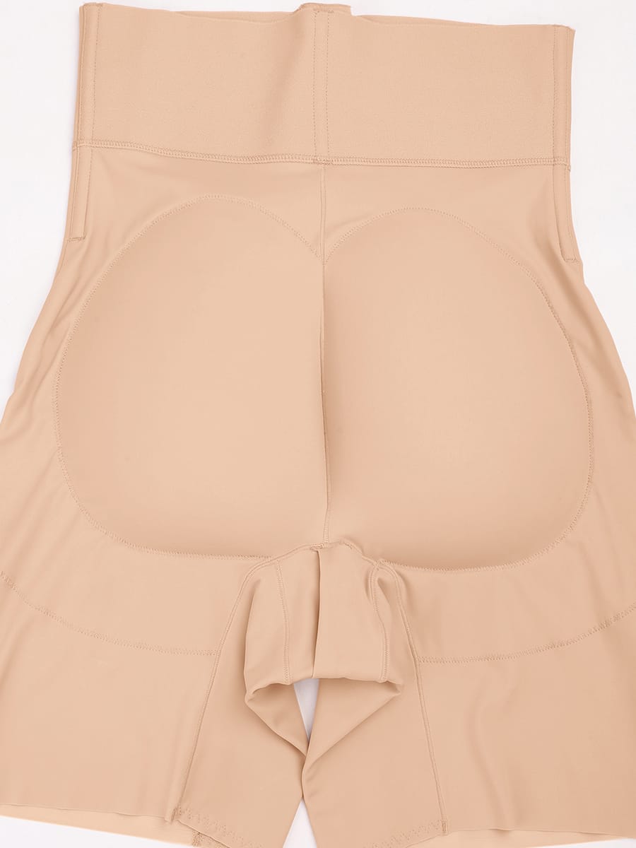 Wholesale Tummy Control Shapewear with Removable Hip Pads Built-in Hooks and Zipper Steel Bones SPU