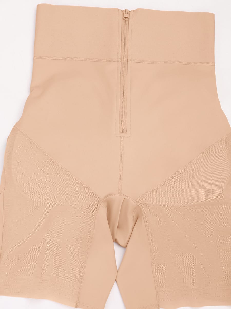 Wholesale Tummy Control Shapewear with Removable Hip Pads Built-in Hooks and Zipper Steel Bones SPU