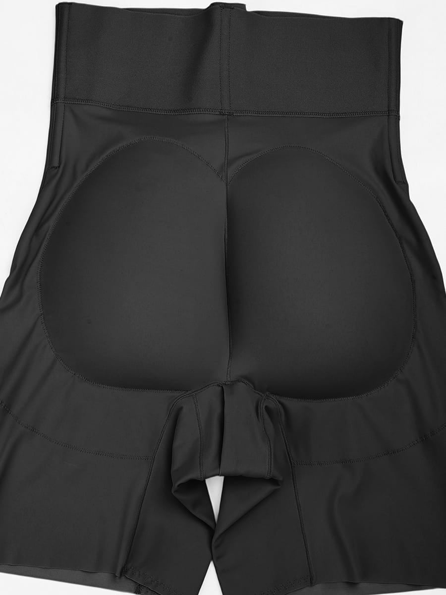 Wholesale Tummy Control Shapewear with Removable Hip Pads Built-in Hooks and Zipper Steel Bones SPU