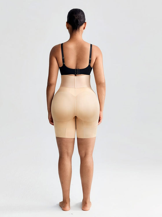 Wholesale Tummy Control Shapewear with Removable Hip Pads Built-in Hooks and Zipper Steel Bones SPU