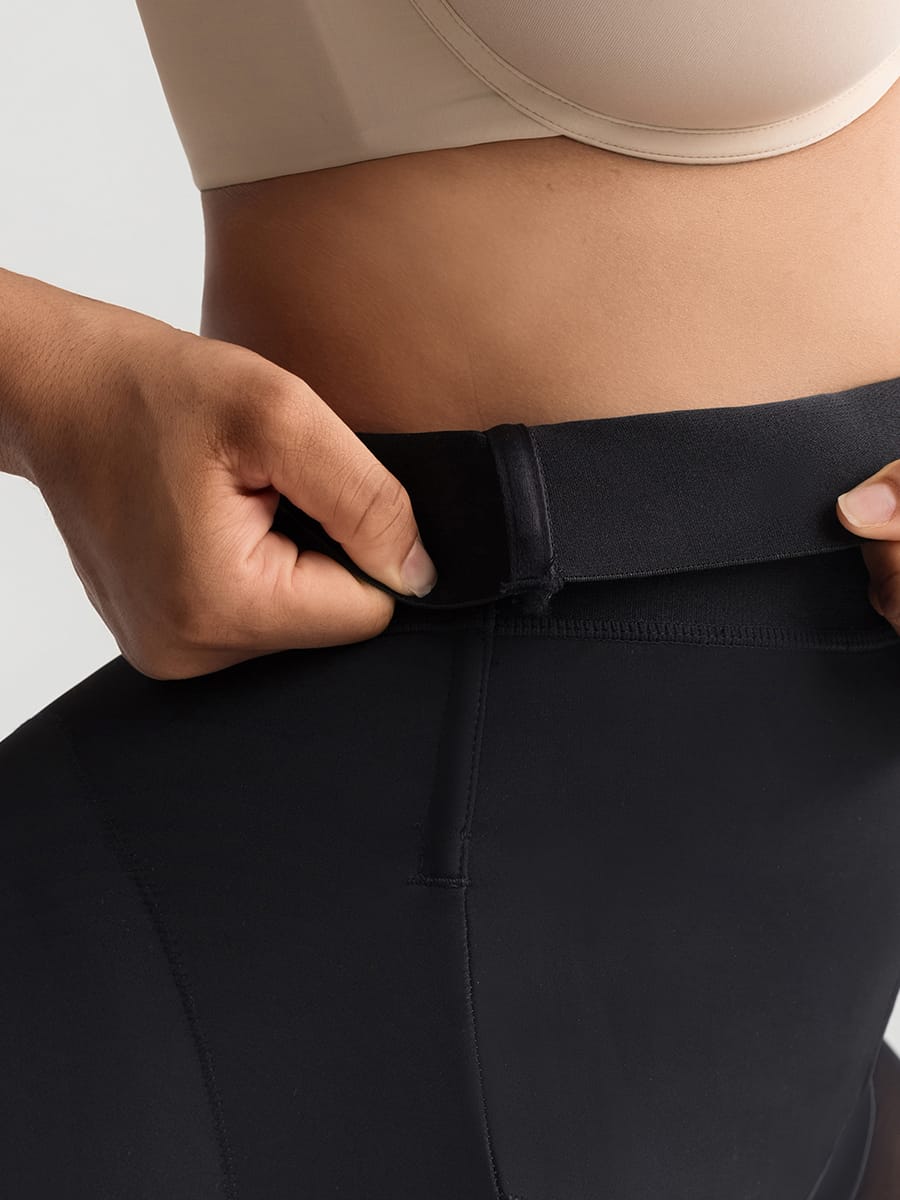 Wholesale Tummy Control Shapewear with Removable Hip Pads Built-in Hooks and Zipper Steel Bones SPU