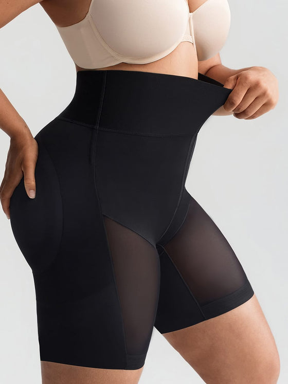 Wholesale Tummy Control Shapewear with Removable Hip Pads Built-in Hooks and Zipper Steel Bones SPU