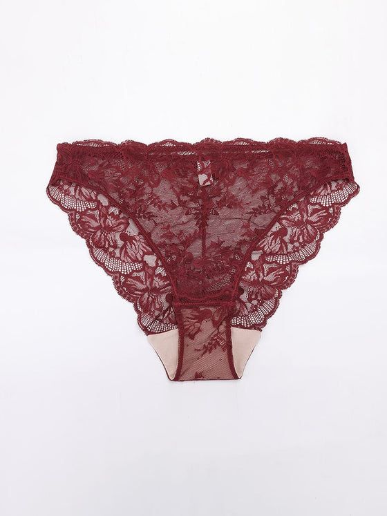 Wholesale Low-Rise Lace Panties with Antibacterial Cotton Crotch SPU