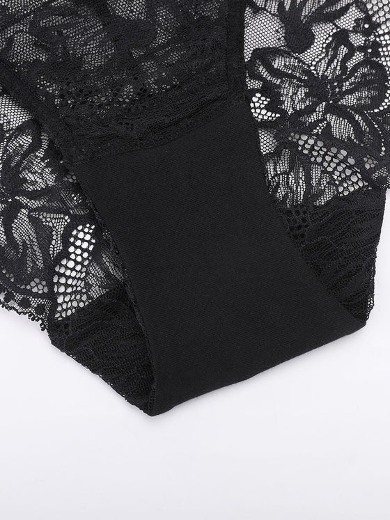 Wholesale Low-Rise Lace Panties with Antibacterial Cotton Crotch SPU