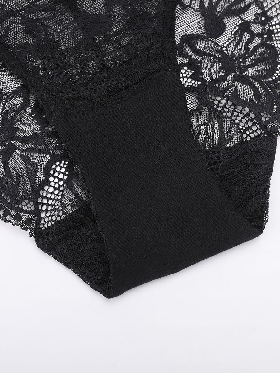 Wholesale Low-Rise Lace Panties with Antibacterial Cotton Crotch SPU