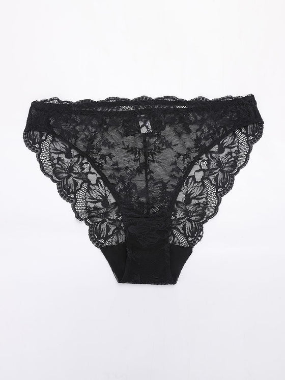 Wholesale Low-Rise Lace Panties with Antibacterial Cotton Crotch SPU