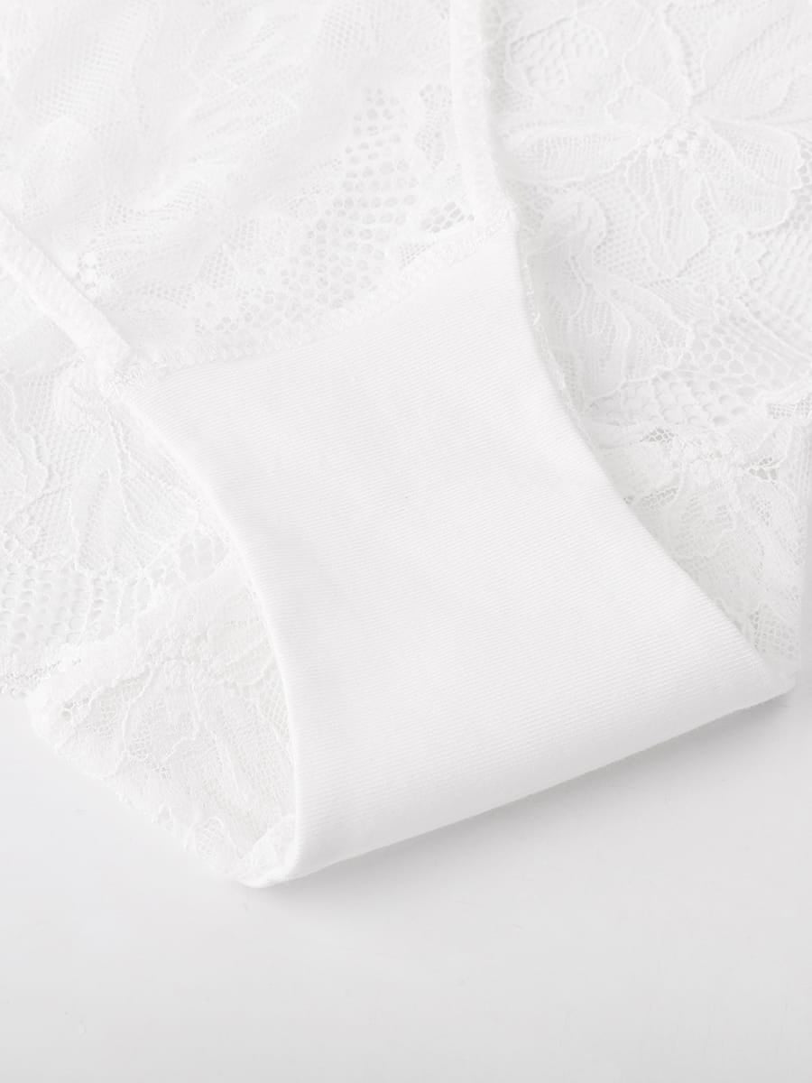 Wholesale Low-Rise Lace Panties with Antibacterial Cotton Crotch SPU