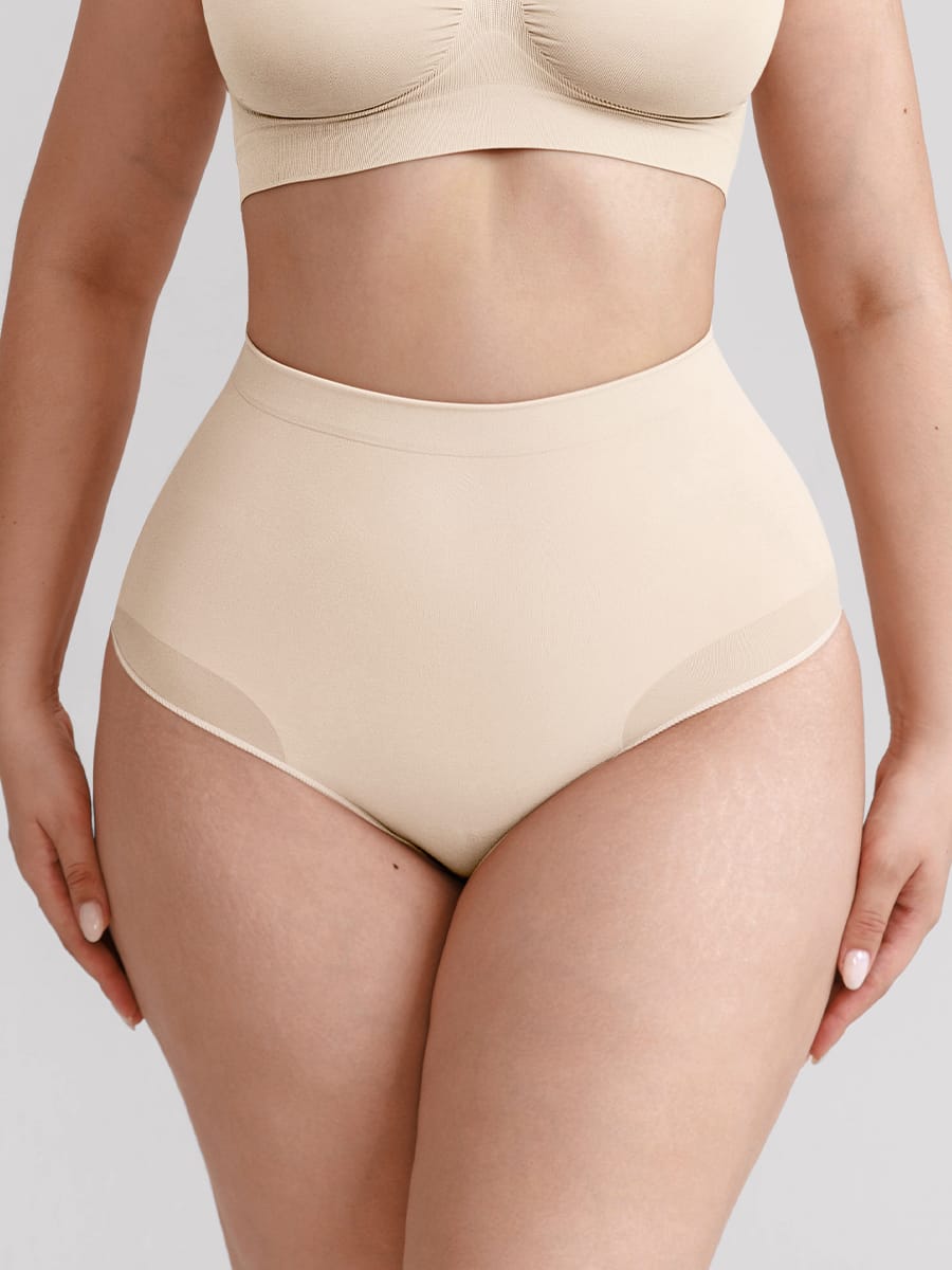 Wholesale Seamless High Waist Tummy Control Briefs Anti Slip Silicone Shaping Panties SPU