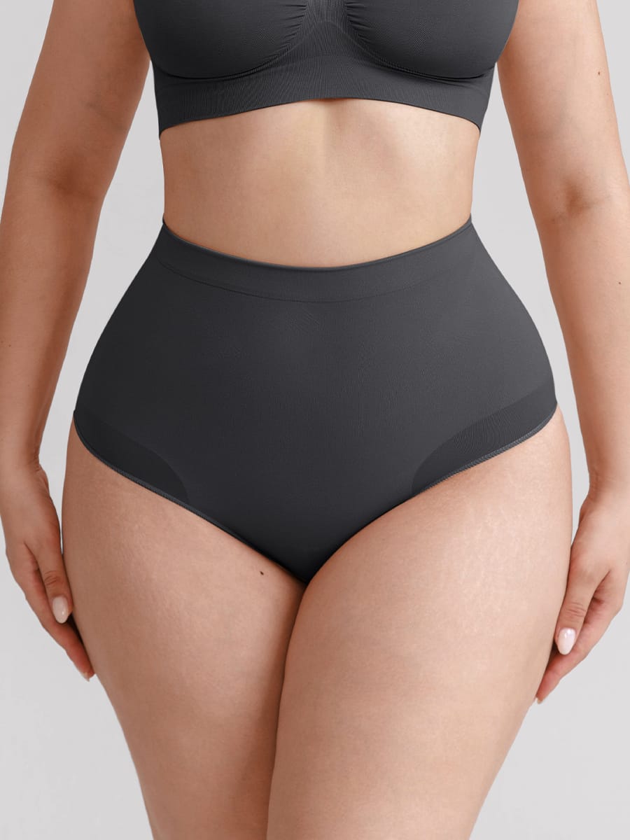 Wholesale Seamless High Waist Tummy Control Briefs Anti Slip Silicone Shaping Panties SPU