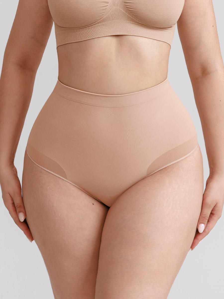 Wholesale Seamless High Waist Tummy Control Briefs Anti Slip Silicone Shaping Panties SPU