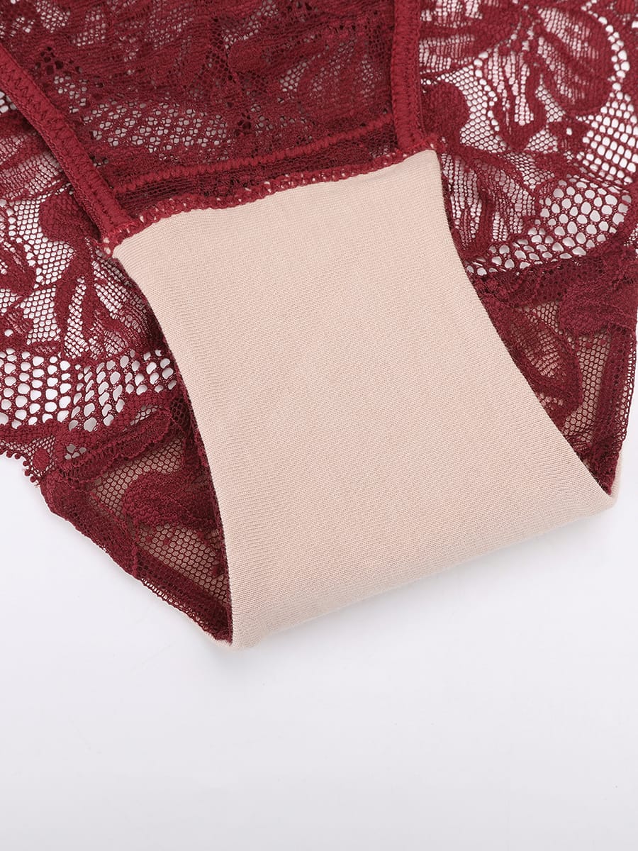 Wholesale Low-Rise Lace Panties with Antibacterial Cotton Crotch SPU