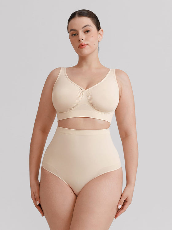 Wholesale Seamless High Waist Tummy Control Briefs Anti Slip Silicone Shaping Panties SPU