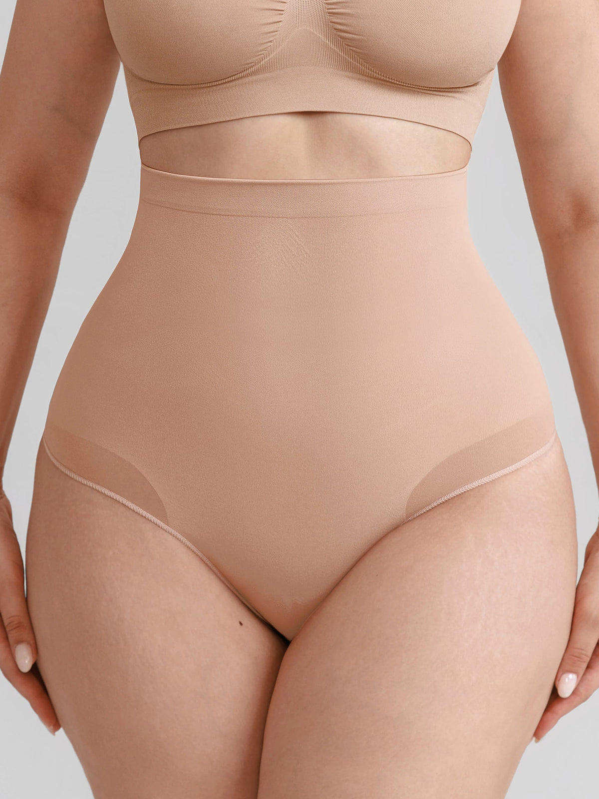 Wholesale Seamless High Waist Tummy Control Briefs Anti Slip Silicone Shaping Panties SPU