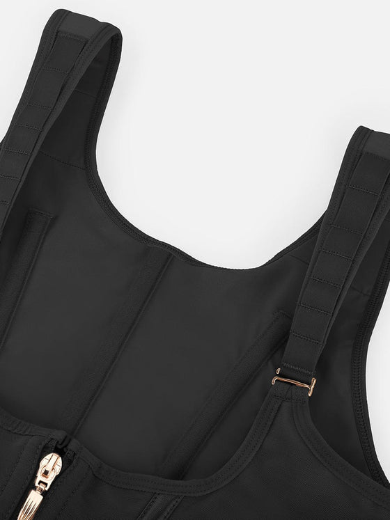Wholesale 7 Steel Bones Mesh Chest Support Waist Cincher Tank Top with Adjustable Strap