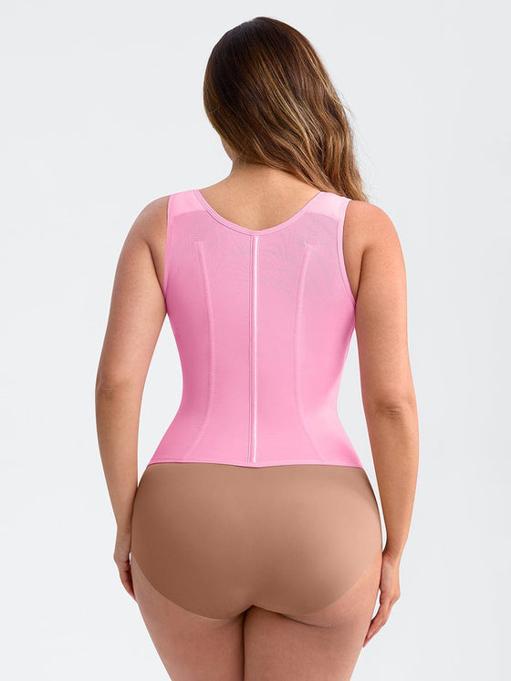 Wholesale 7 Steel Bones Mesh Chest Support Waist Cincher Tank Top with Adjustable Strap