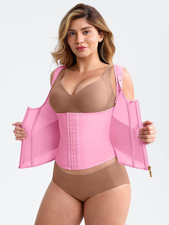 Wholesale 7 Steel Bones Mesh Chest Support Waist Cincher Tank Top with Adjustable Strap