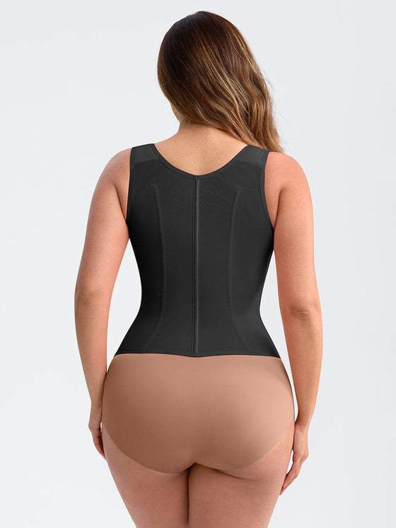 Wholesale 7 Steel Bones Mesh Chest Support Waist Cincher Tank Top with Adjustable Strap