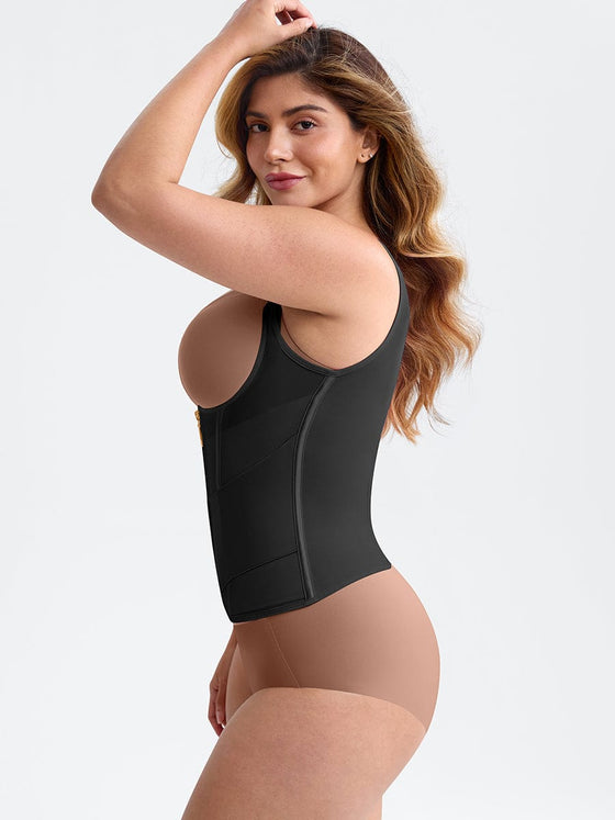 Wholesale 7 Steel Bones Mesh Chest Support Waist Cincher Tank Top with Adjustable Strap