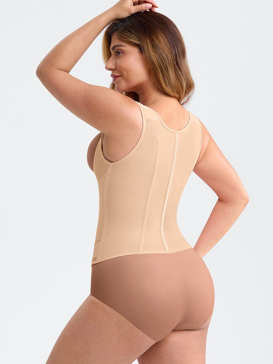 Wholesale 7 Steel Bones Mesh Chest Support Waist Cincher Tank Top with Adjustable Strap