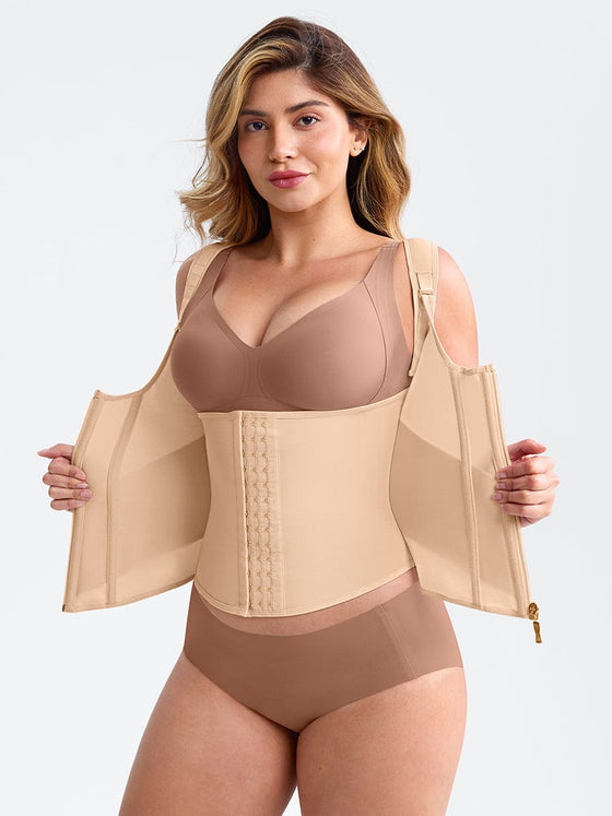 Wholesale 7 Steel Bones Mesh Chest Support Waist Cincher Tank Top with Adjustable Strap