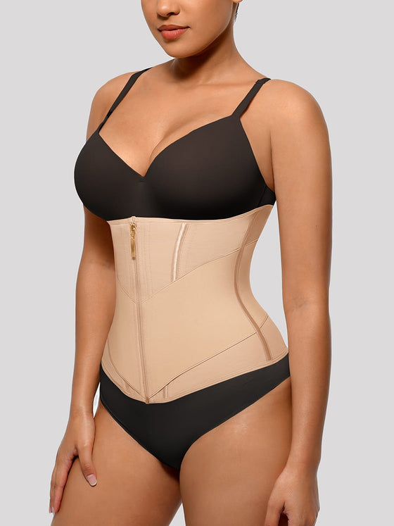 Wholesale 11 Steel Bone Waist Trainer Vest with Front Zipper Tummy Control Shapewear SPU