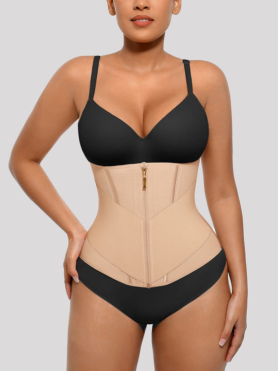 Wholesale 11 Steel Bone Waist Trainer Vest with Front Zipper Tummy Control Shapewear SPU