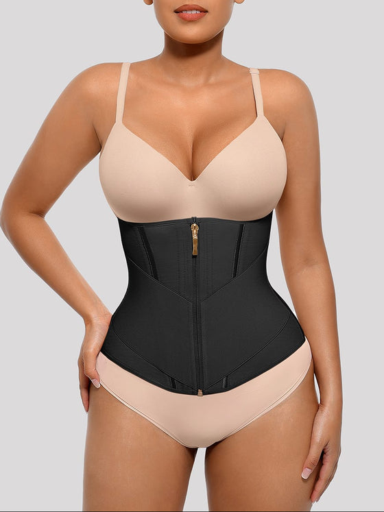 Wholesale 11 Steel Bone Waist Trainer Vest with Front Zipper Tummy Control Shapewear SPU