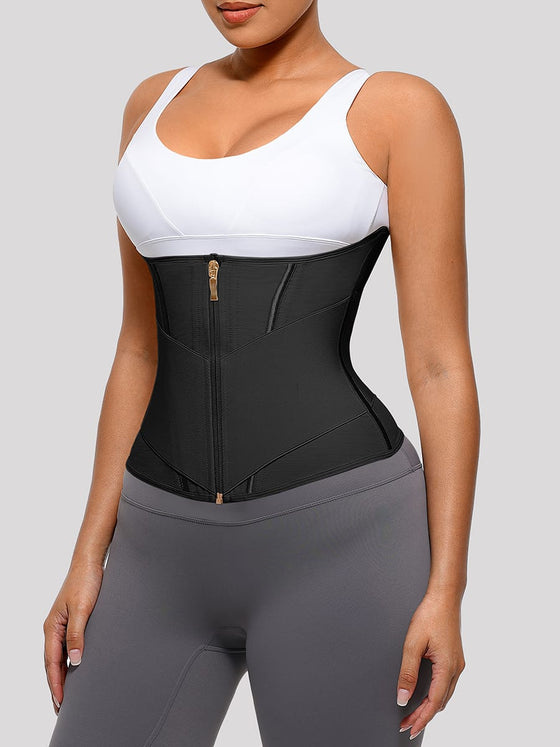 Wholesale 11 Steel Bone Waist Trainer Vest with Front Zipper Tummy Control Shapewear SPU