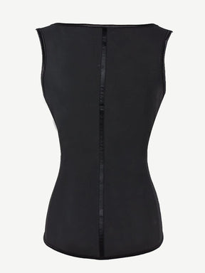[USA Warehouse]Women Latex Corset Waist Cincher Vest with 4 Row Hook Black Plus Size