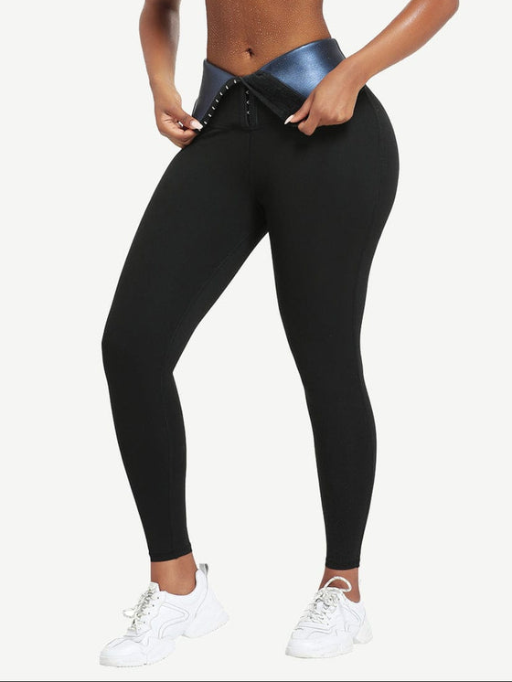 Wholesale Dark Blue Neoprene Butt Lifting Leggings Wide Waistband Lose Weight