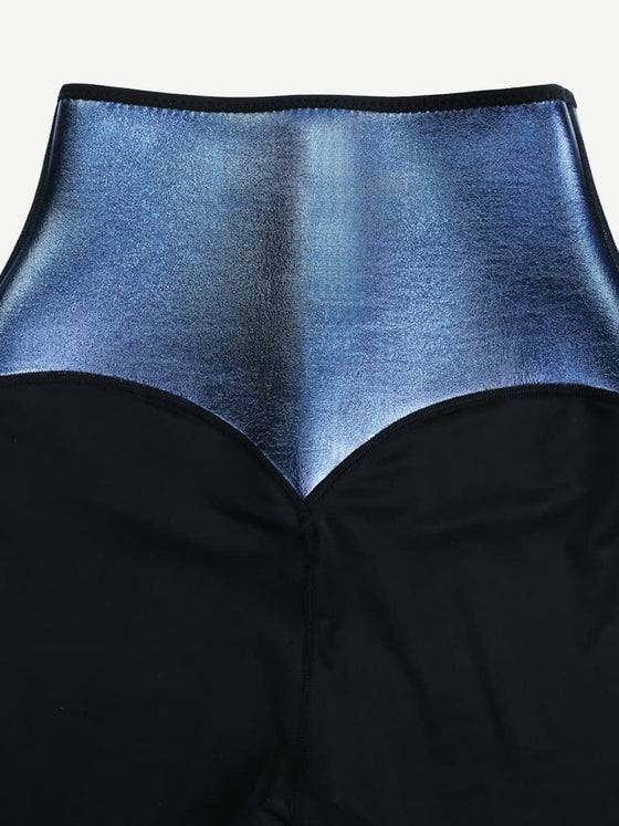 Wholesale Dark Blue Neoprene Leggings Shaper 3 Rows Hooks High Rise