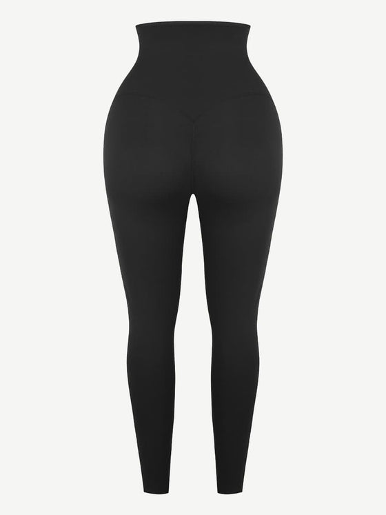 Wholesale Dark Blue Neoprene Butt Lifting Leggings Wide Waistband Lose Weight