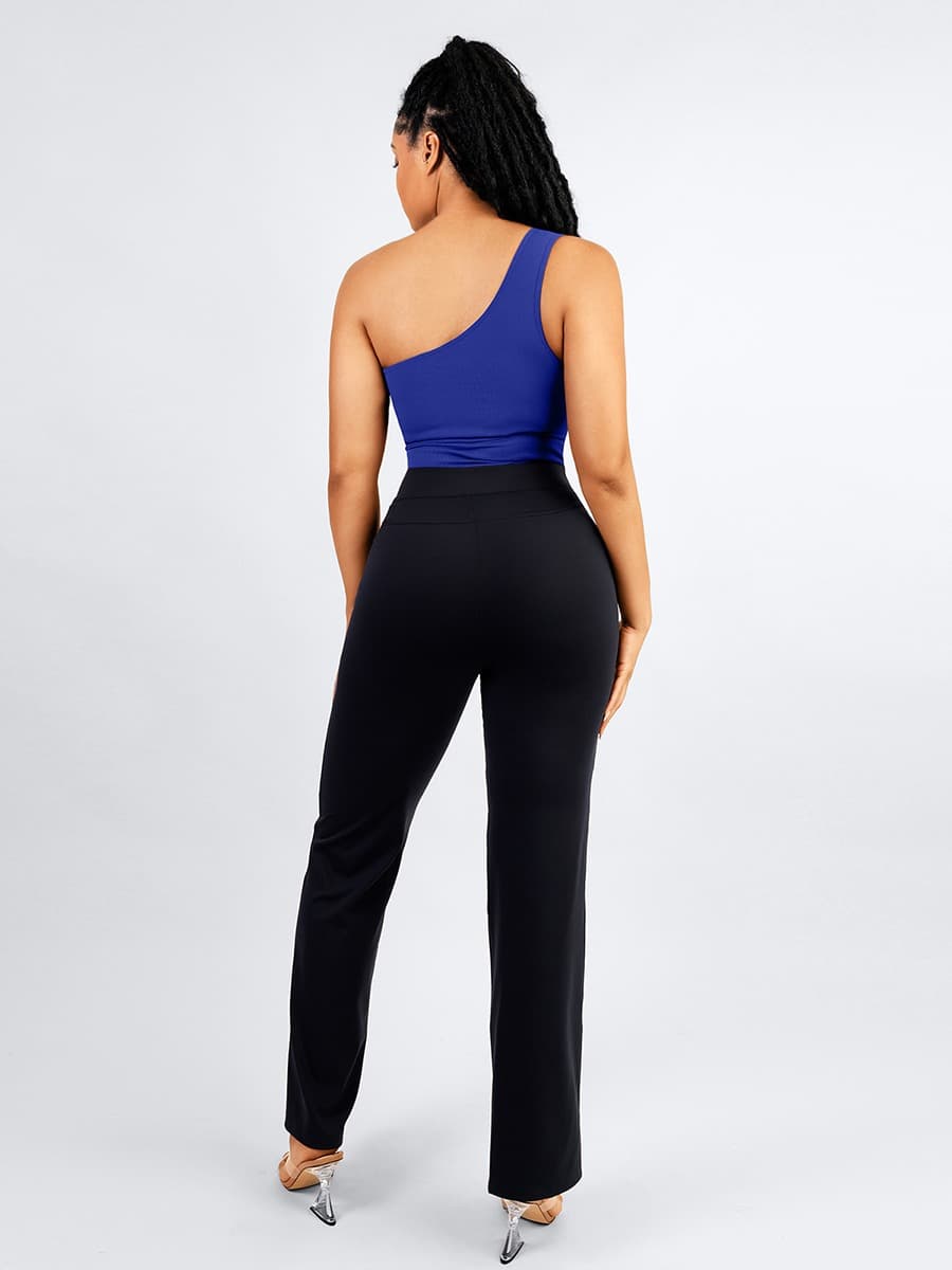 Wholesale Waist Trimming Straight-leg pants with Built-in Shaping Shorts